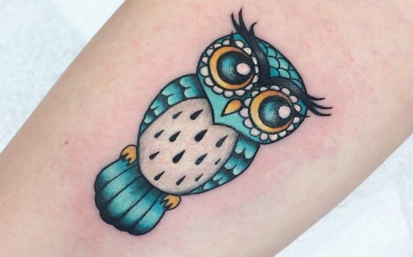 108 Tattoos of owls and fairies for girls