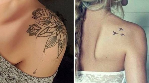 Small and delicate shoulder tattoos for girls