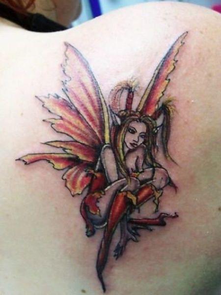 108 Tattoos of owls and fairies for girls