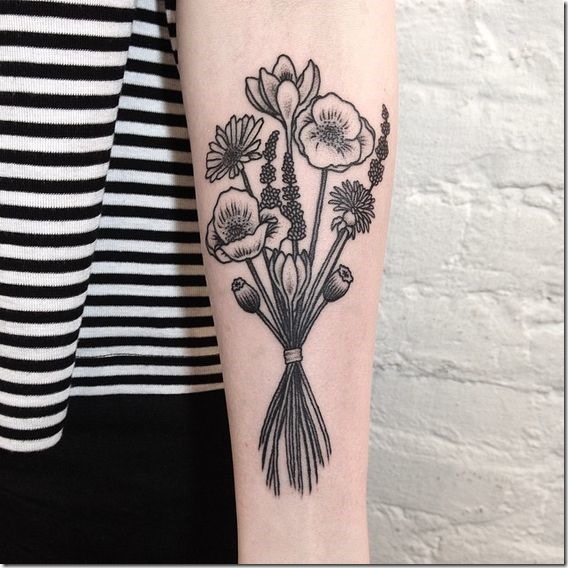 Splendid Bouquet Of Flowers Tattoo Designs Nexttattoos