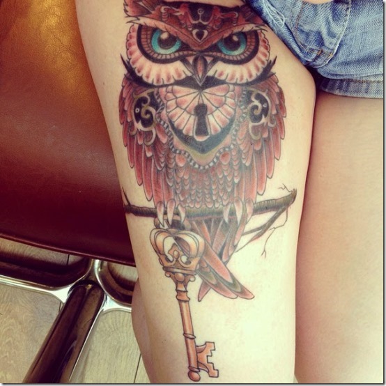 Horny Thigh Tattoos For Girls