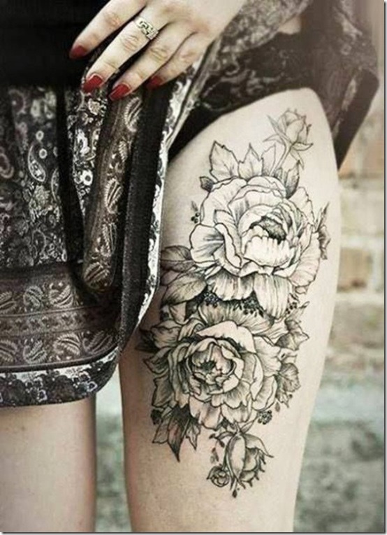 Horny Thigh Tattoos For Girls