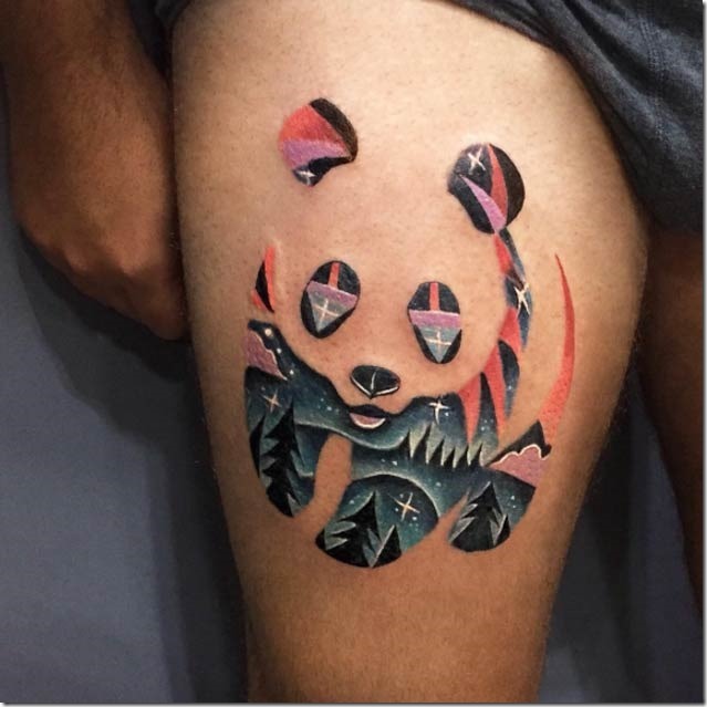 Lovable Plush Panda Tattoo Designs