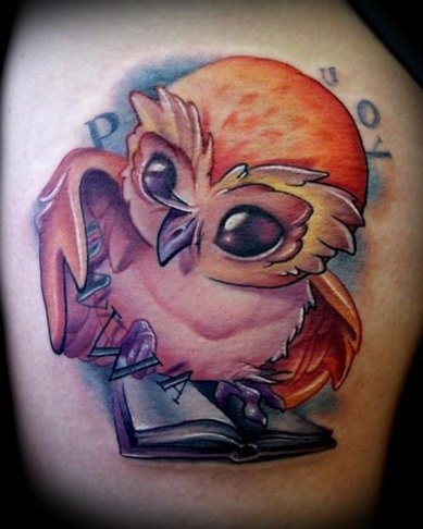 108 Tattoos of owls and fairies for girls