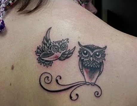 108 Tattoos of owls and fairies for girls