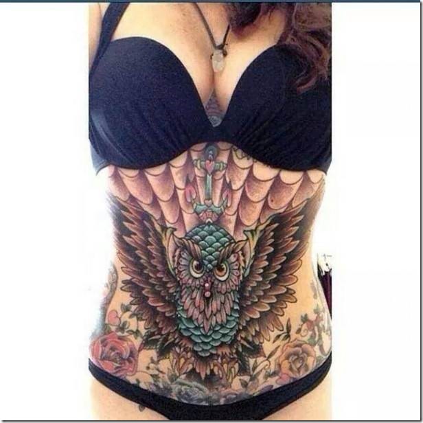 Feminine Tummy Tattoos For Ladies