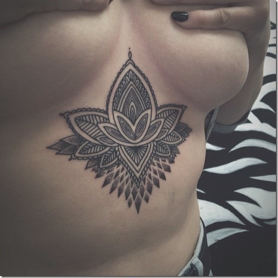 Enticing Beneath The Chest Tattoos For Ladies