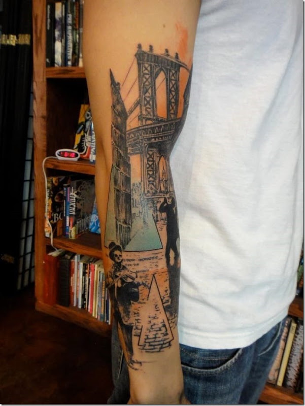 Wonderful Tattoo Design Bridge