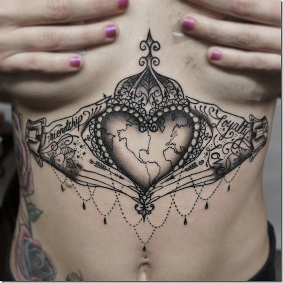 Putting Sternum Tattoo Designs For Ladies