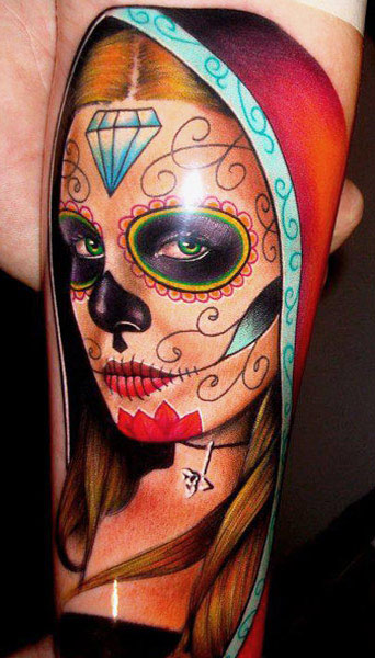 Wonderful Mexican cranium tattoos