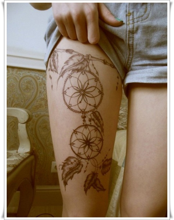 98 Lovely and female dreamcatcher tattoos