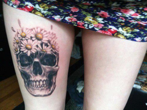 Wonderful Mexican cranium tattoos