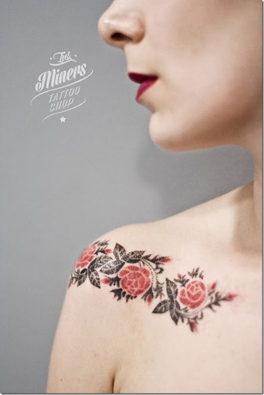 Stylish and Impertinent Clavicle Tattoos for Girls