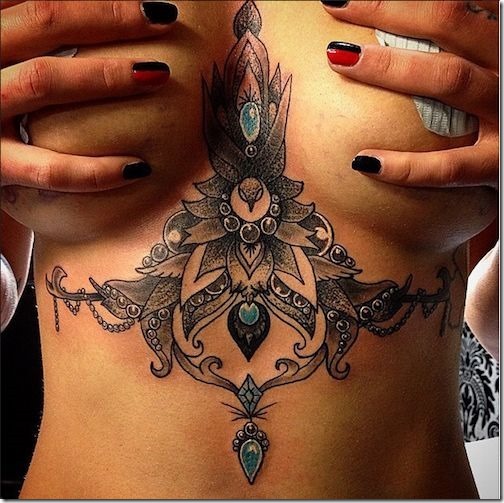 Feminine Tummy Tattoos For Ladies