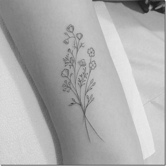 Splendid Bouquet Of Flowers Tattoo Designs