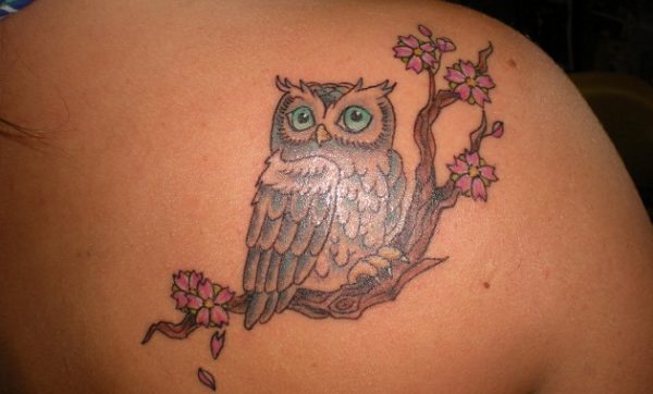 108 Tattoos of owls and fairies for girls