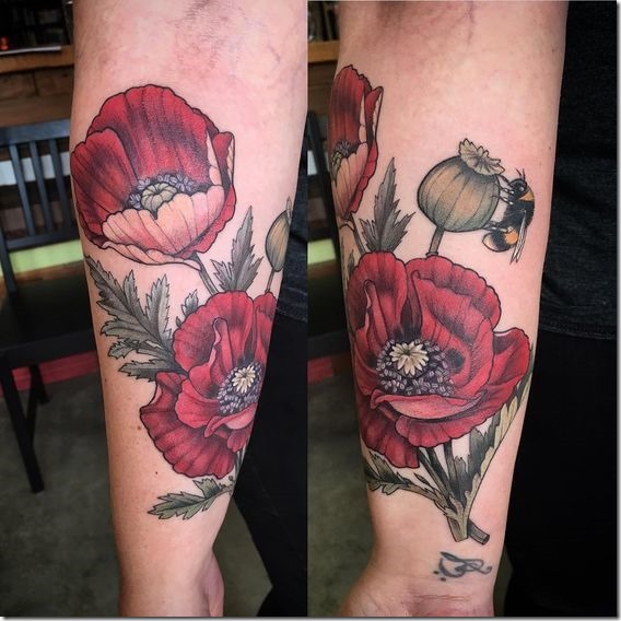 Splendid Bouquet Of Flowers Tattoo Designs