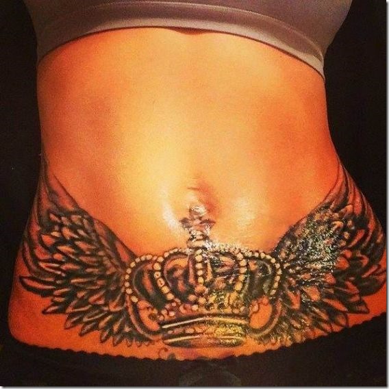 Feminine Tummy Tattoos For Ladies