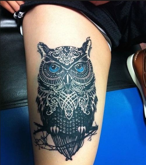 108 Tattoos of owls and fairies for girls