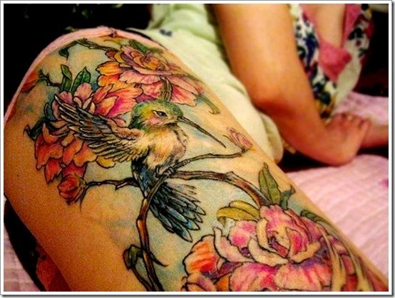 Horny Thigh Tattoos For Girls