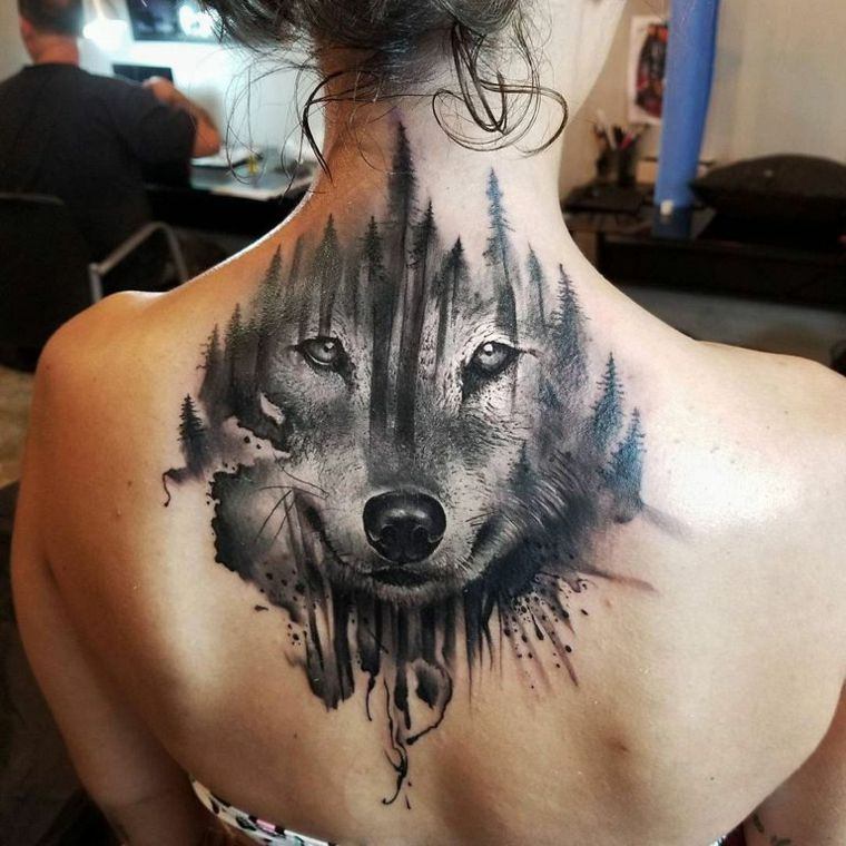 Wolf tattoo and wolf's head - fashions and which means in photos