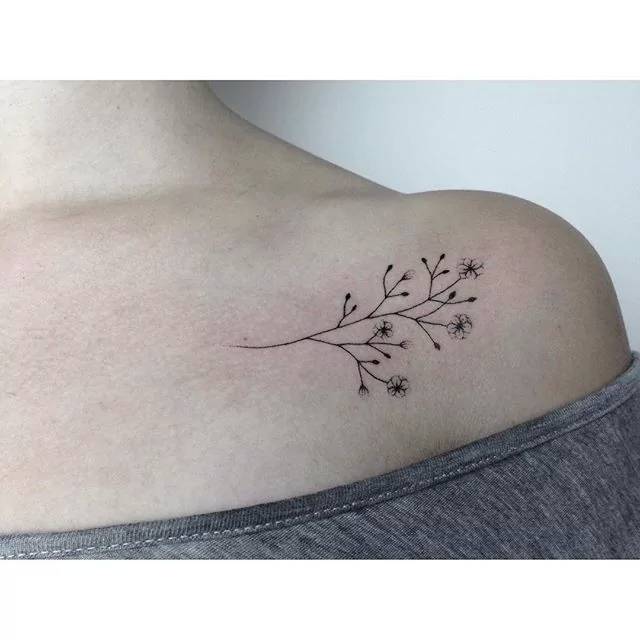 Small and delicate shoulder tattoos for girls