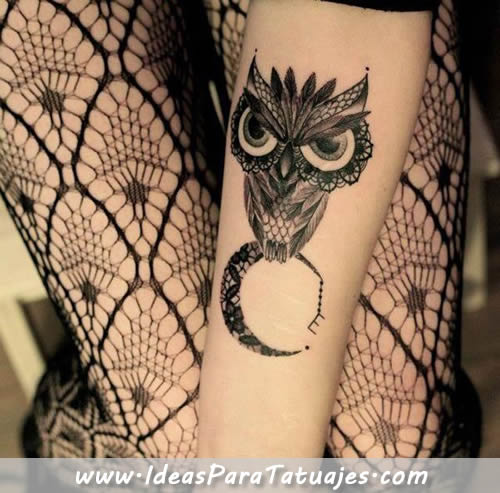 108 Tattoos of owls and fairies for girls