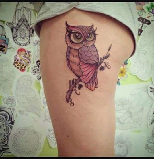 108 Tattoos of owls and fairies for girls