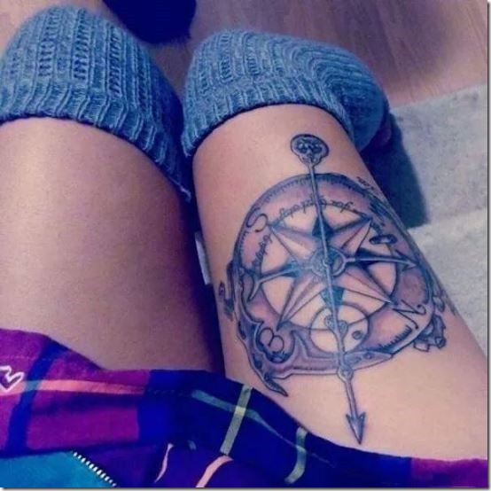 Horny Thigh Tattoos For Girls