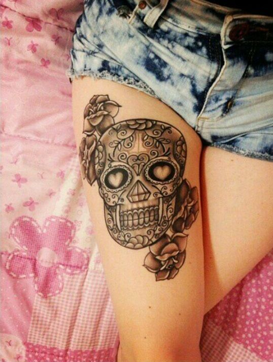 Wonderful Mexican cranium tattoos