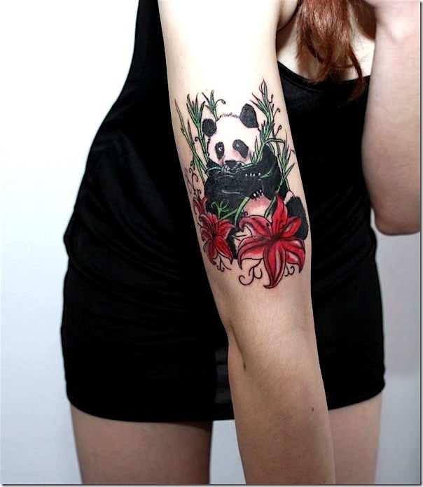 Lovable Plush Panda Tattoo Designs
