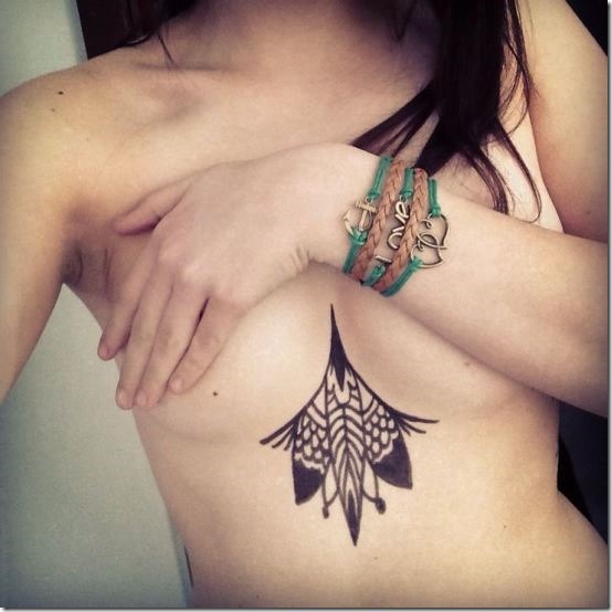 Enticing Beneath The Chest Tattoos For Ladies