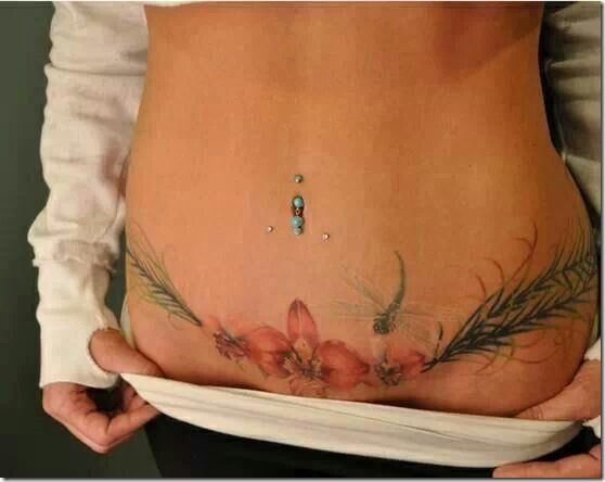 Feminine Tummy Tattoos For Ladies