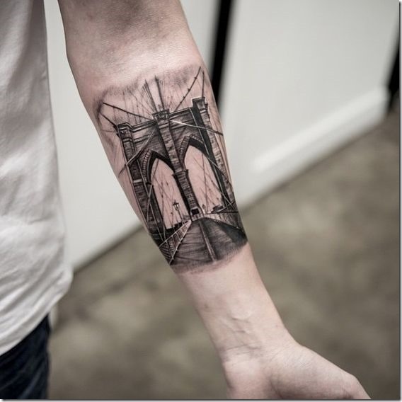 Wonderful Tattoo Design Bridge