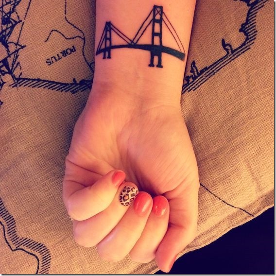 Wonderful Tattoo Design Bridge