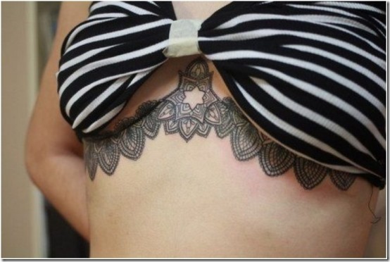 Enticing Beneath The Chest Tattoos For Ladies