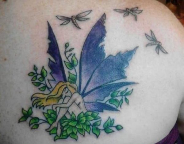 108 Tattoos of owls and fairies for girls