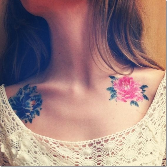 Stylish and Impertinent Clavicle Tattoos for Girls