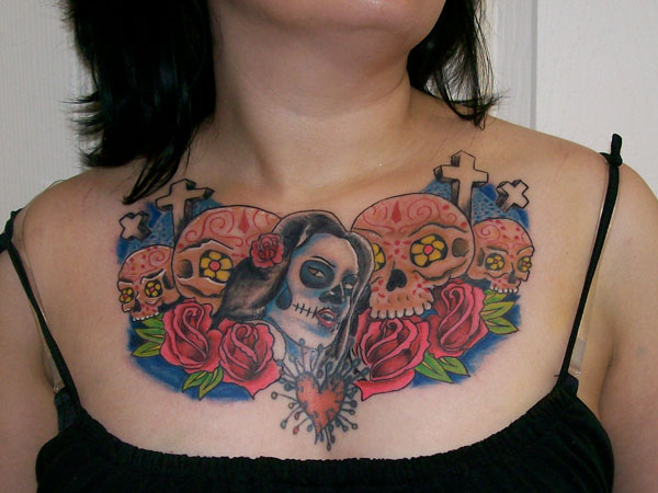 Wonderful Mexican cranium tattoos