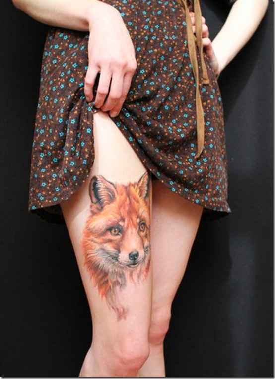 Horny Thigh Tattoos For Girls