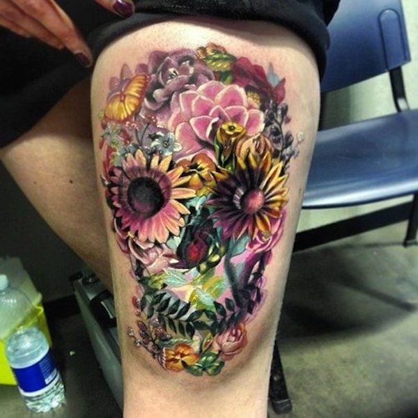 Wonderful Mexican cranium tattoos