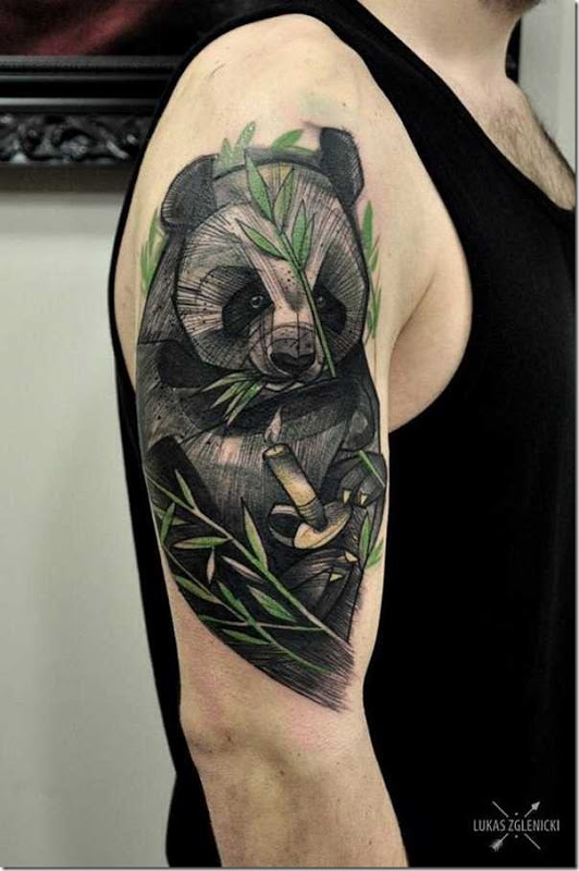 Lovable Plush Panda Tattoo Designs