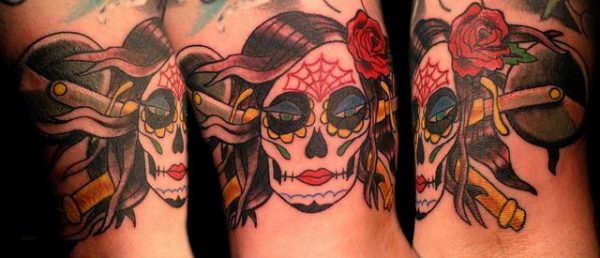 Wonderful Mexican cranium tattoos