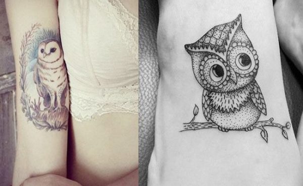 108 Tattoos of owls and fairies for girls