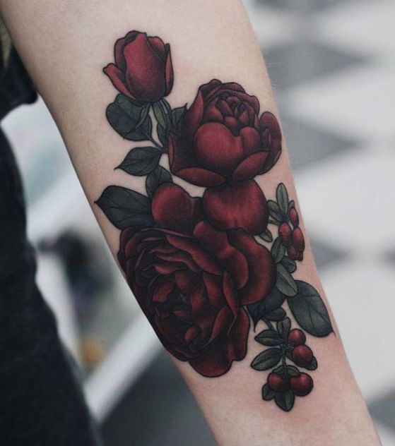 99 Roses tattoos designs for ladies