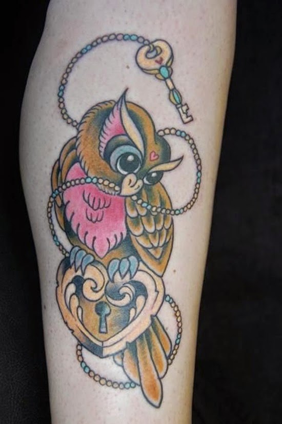 108 Tattoos of owls and fairies for girls