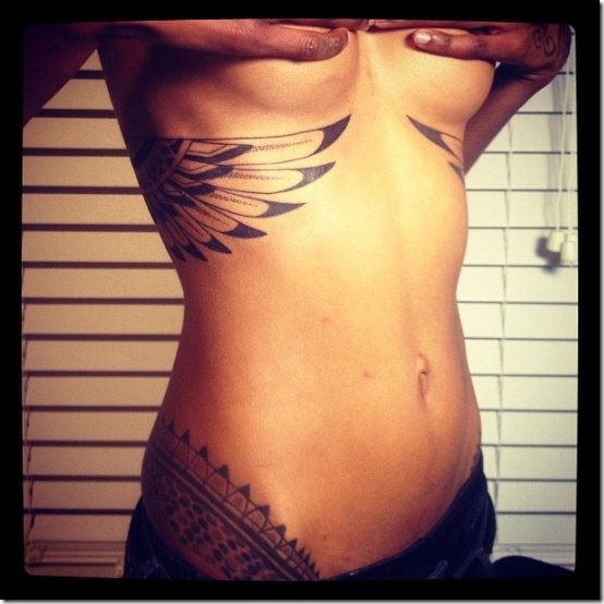 Enticing Beneath The Chest Tattoos For Ladies