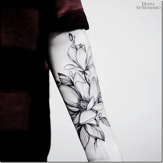 Splendid Bouquet Of Flowers Tattoo Designs