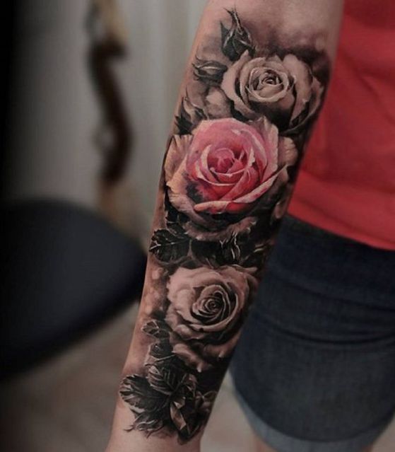 99 Roses tattoos designs for ladies