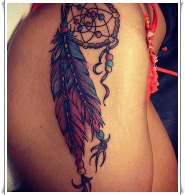Dream Catcher Tattoo on Legs and Foot for Ladies.